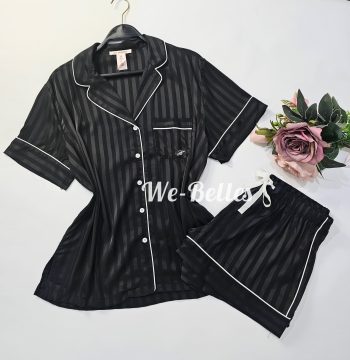 Ensemble Short en Satin  D03  NOIR