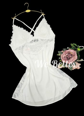 Nuisette en Satin NNS13 BLANC