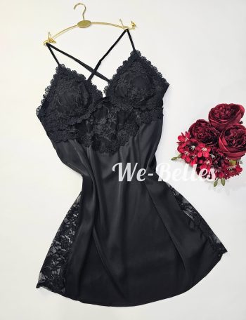 Nuisette en Satin NNS13 NOIR