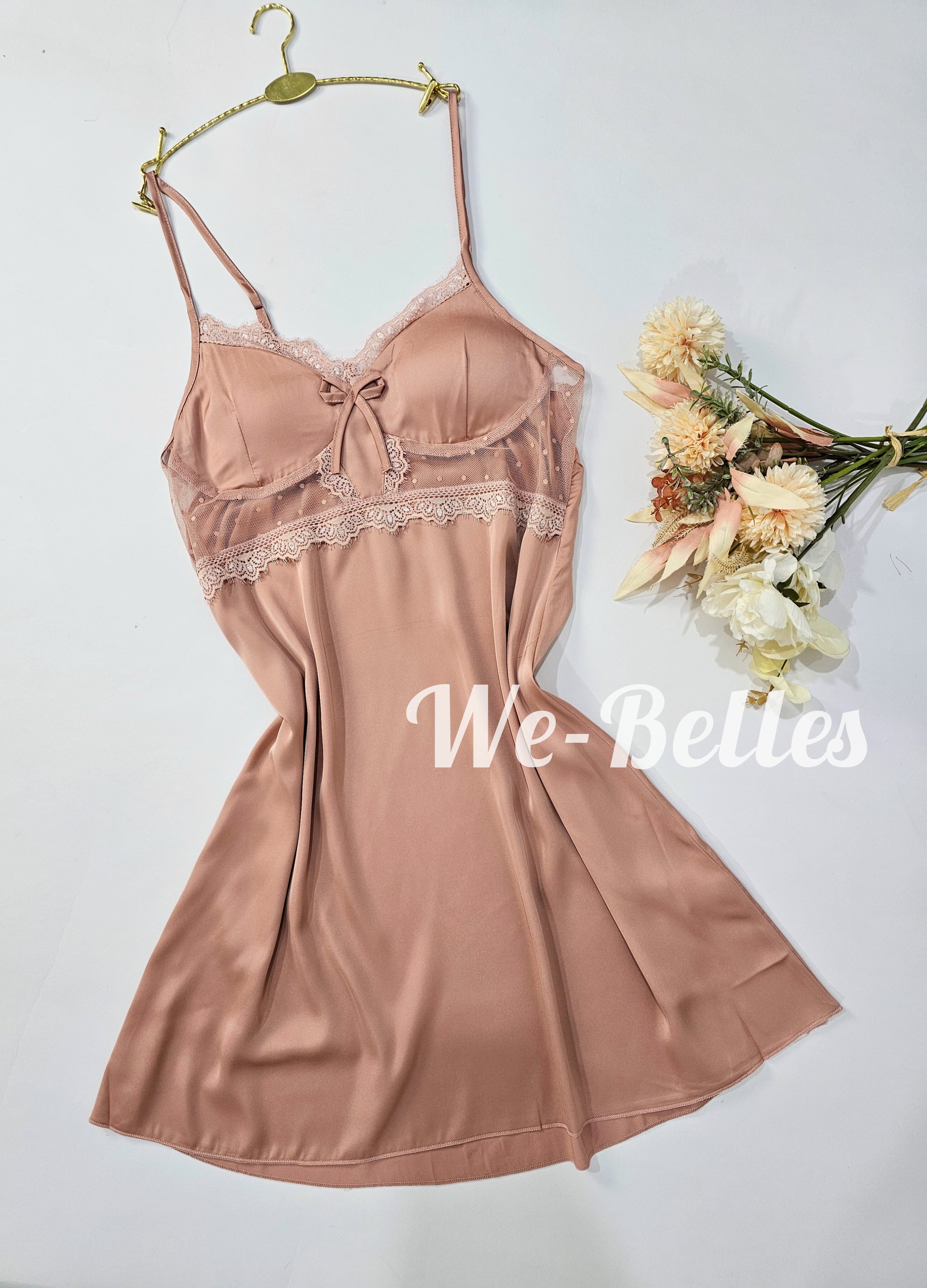 Nuisette en Satin NNS47 BRIQUE