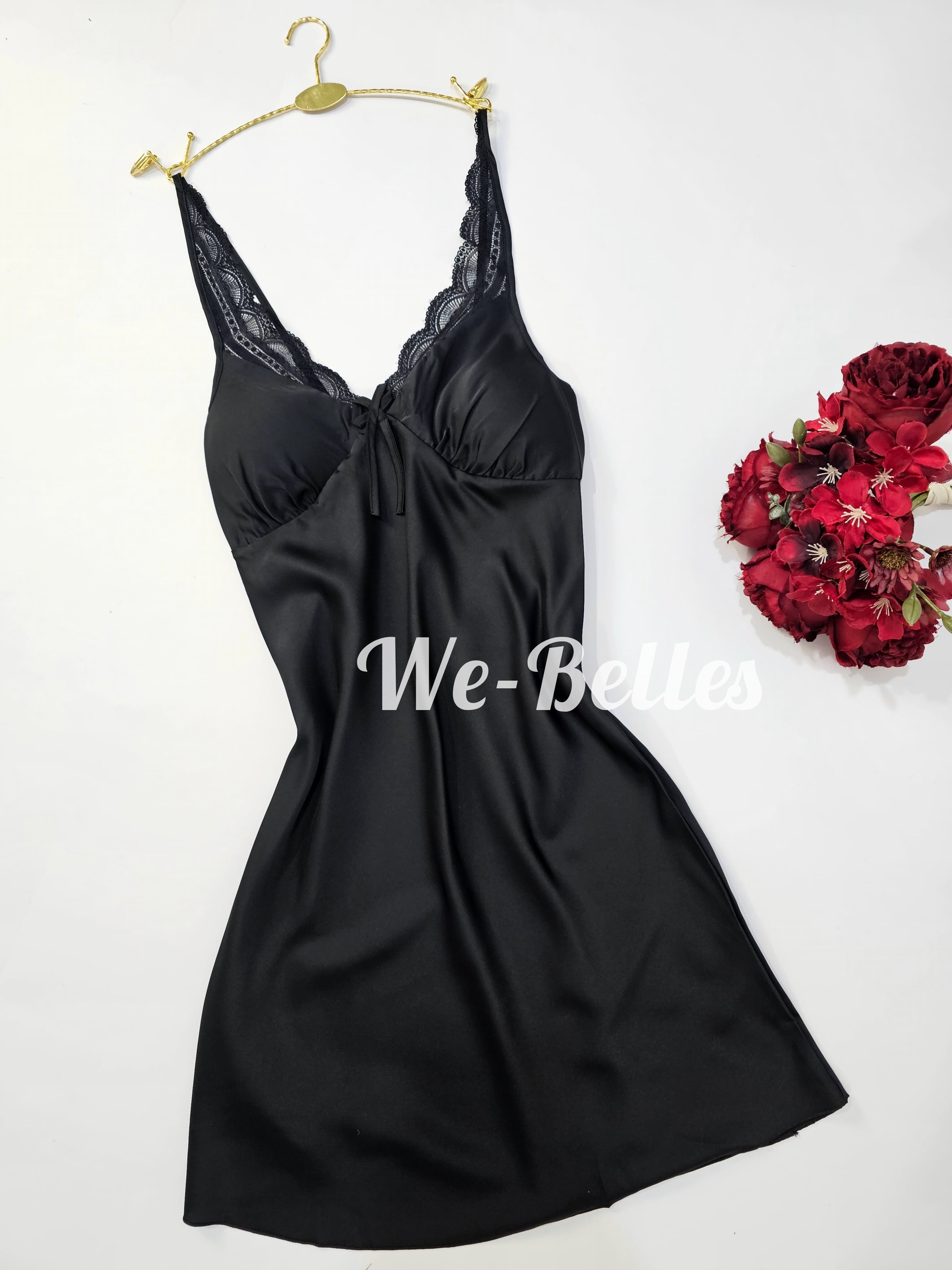 Nuisette en Satin NNS50  NOIR