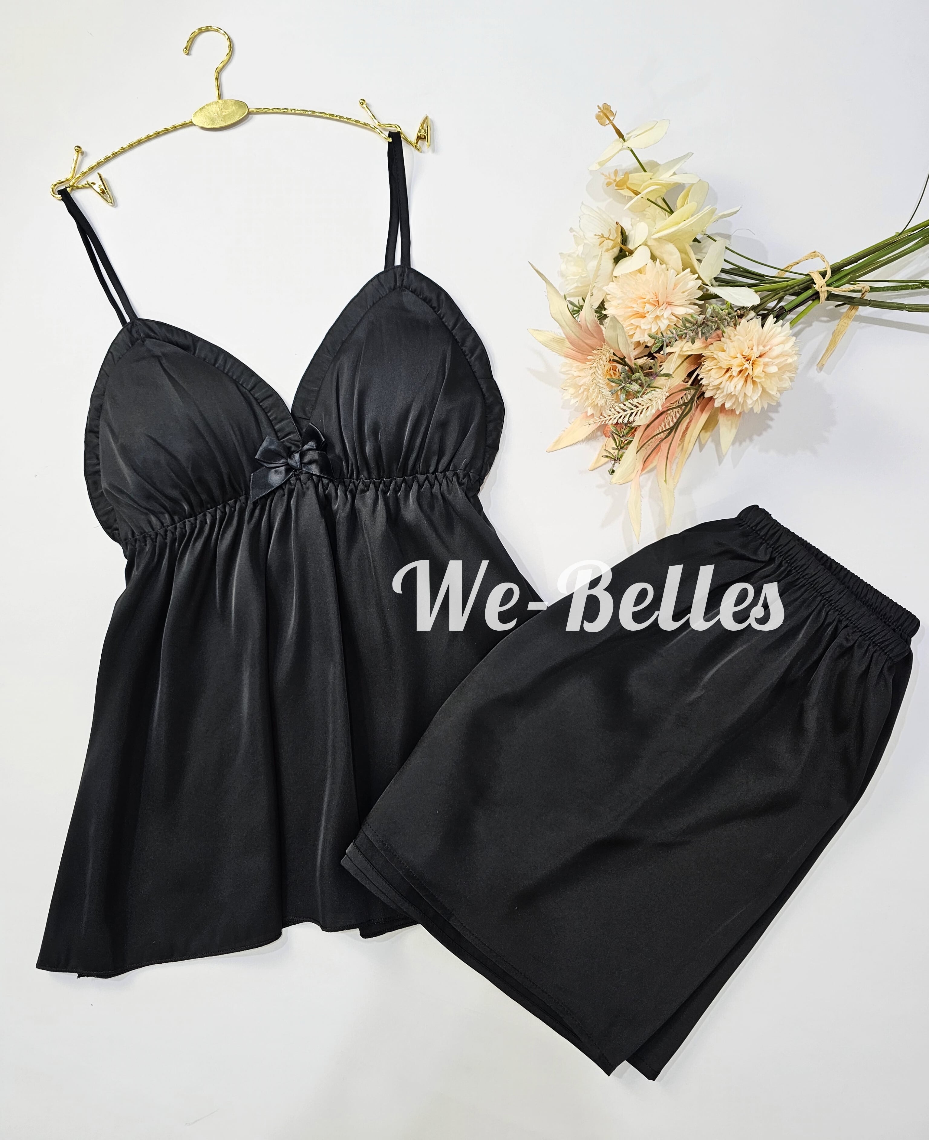 Short en Satin D22  NOIR