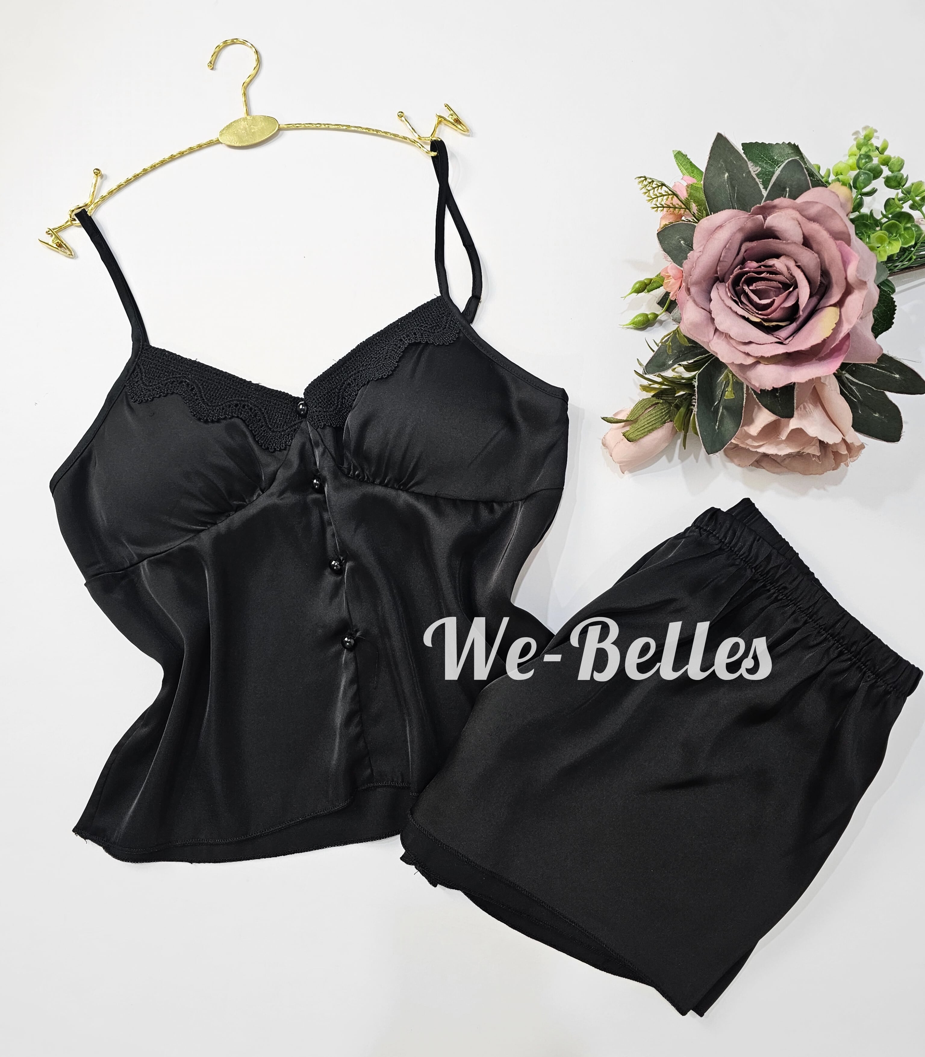Short en Satin D18 NOIR