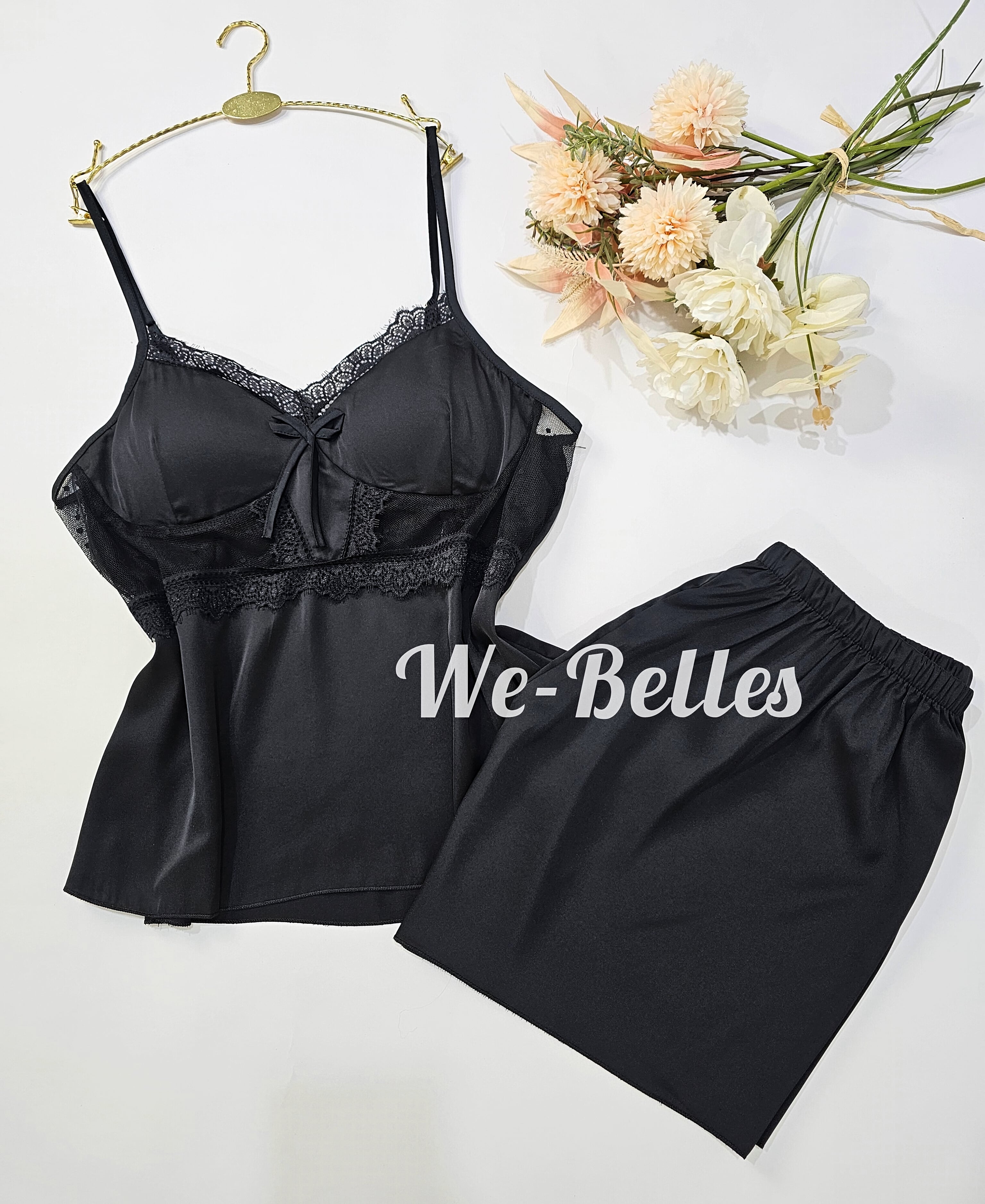 Short en Satin D09 NOIR