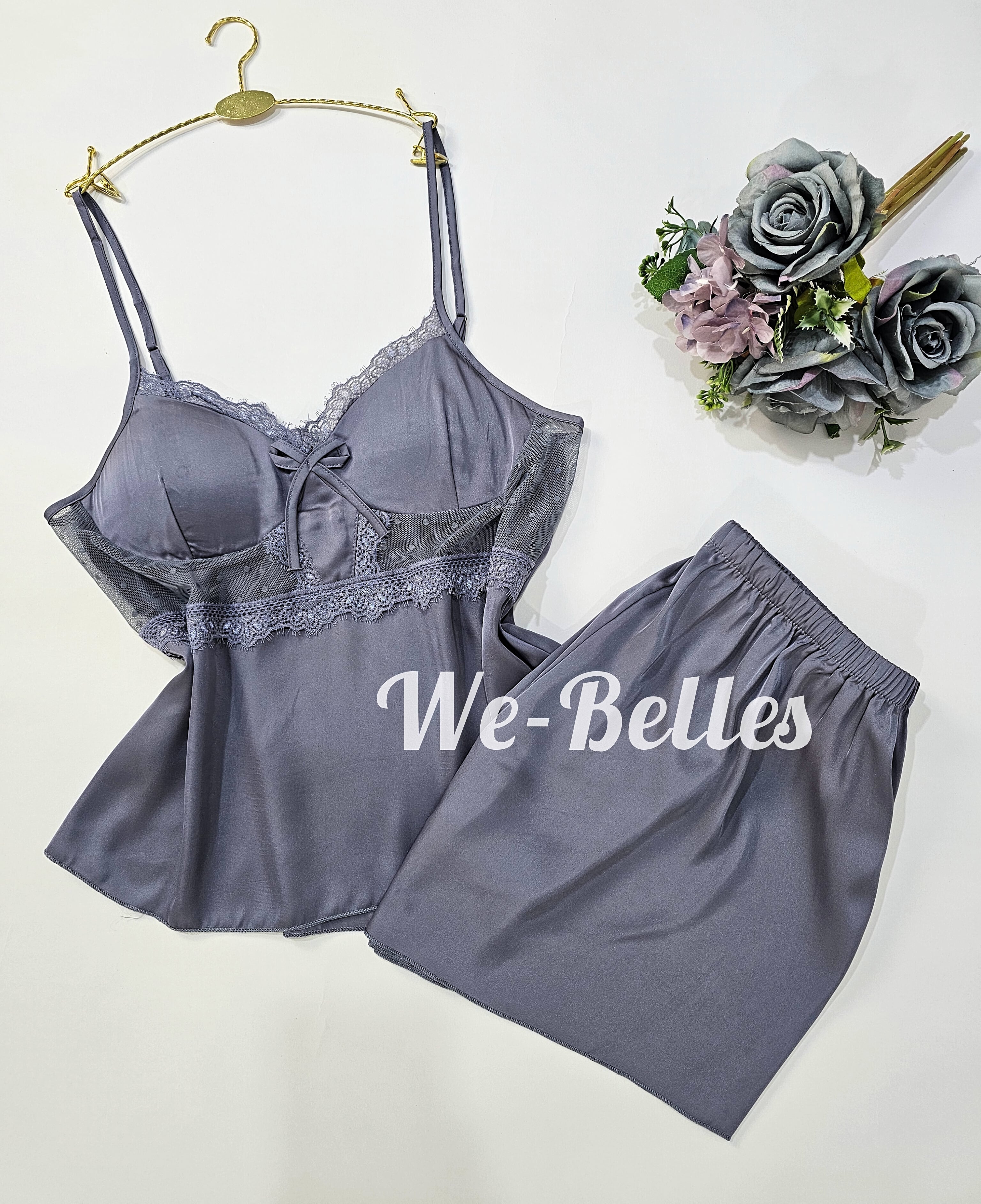 Short en Satin D09 GRIS