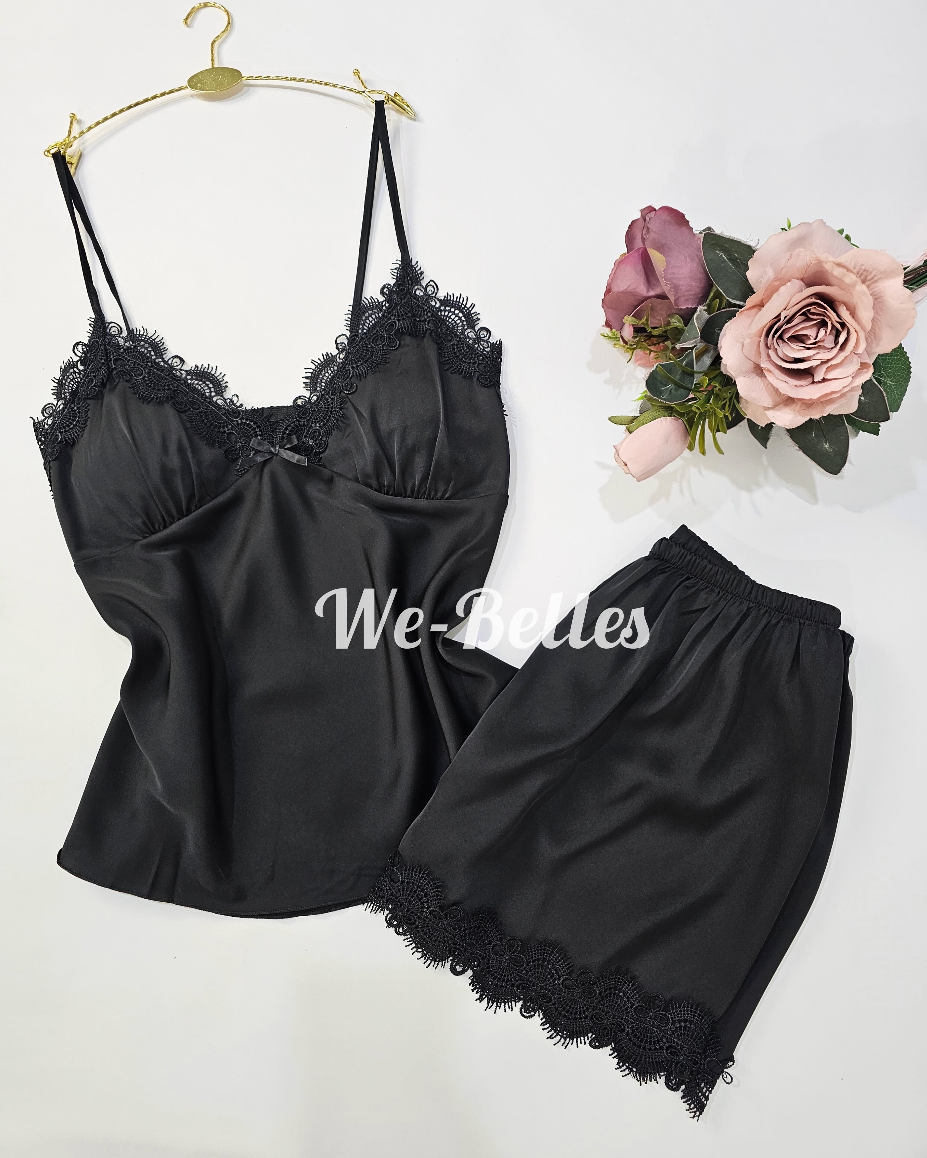 Short en Satin D24 NOIR