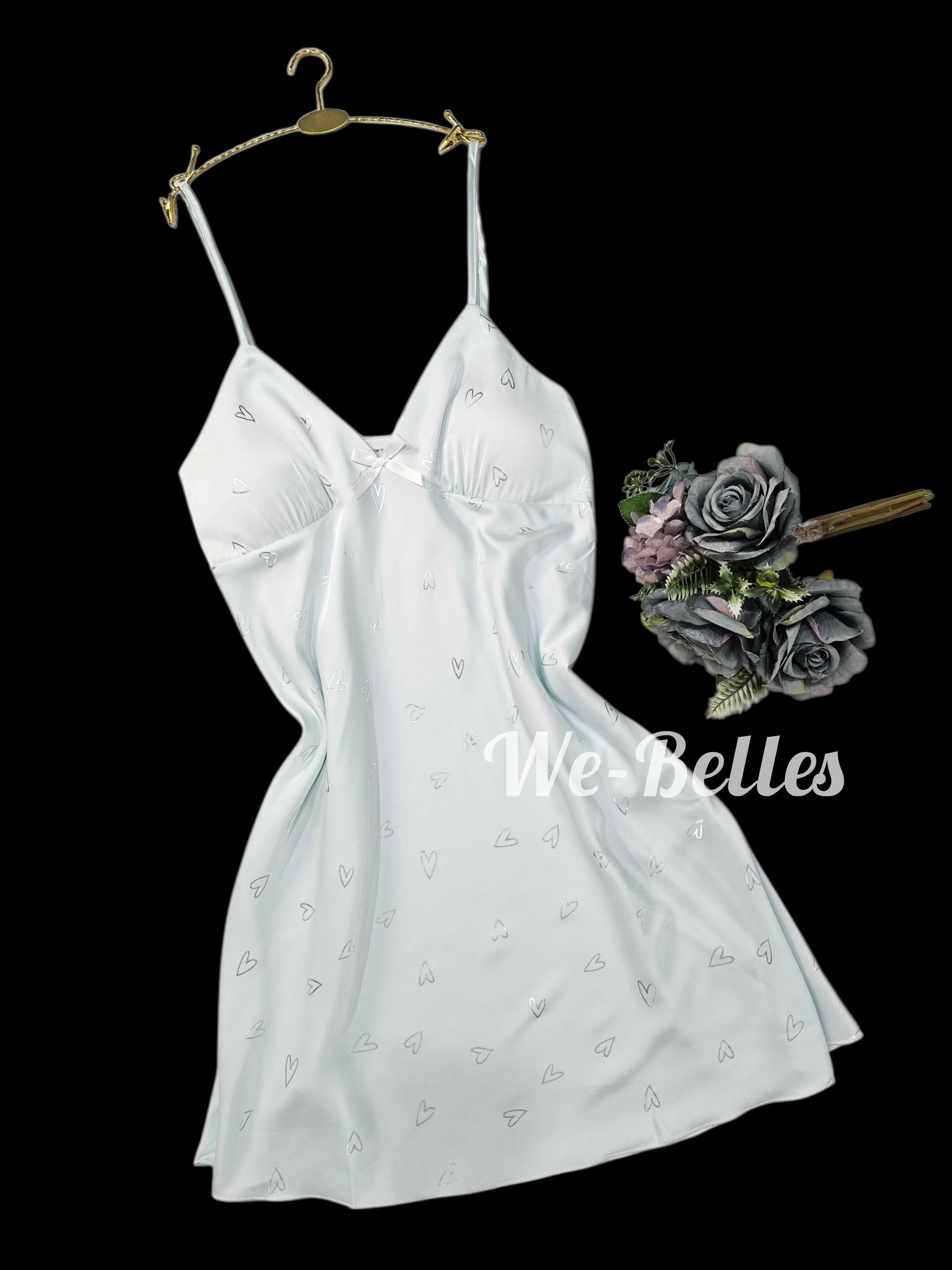 Nuisette en Satin NNS40  BLEU