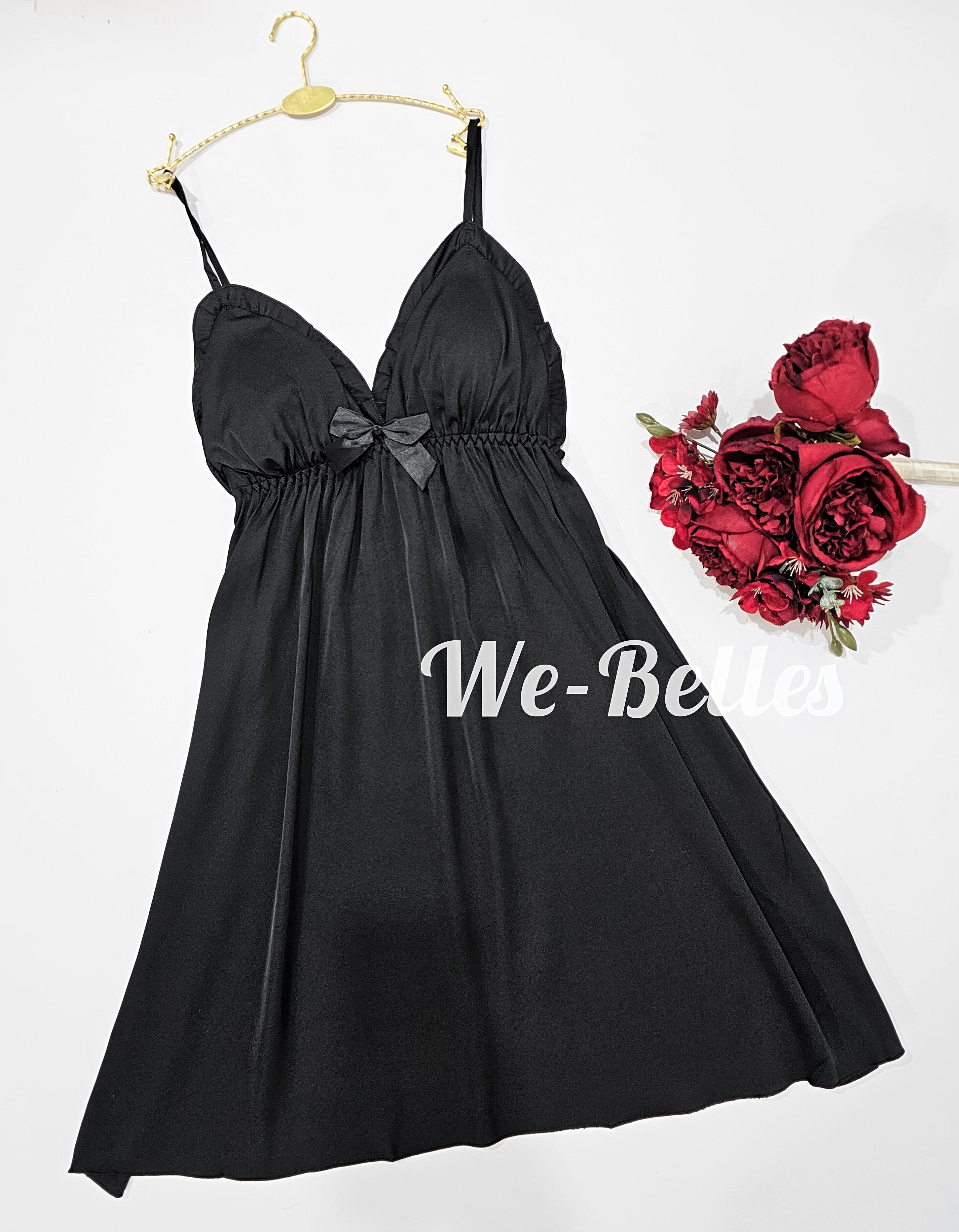 Nuisette en Satin NNS44 NOIR