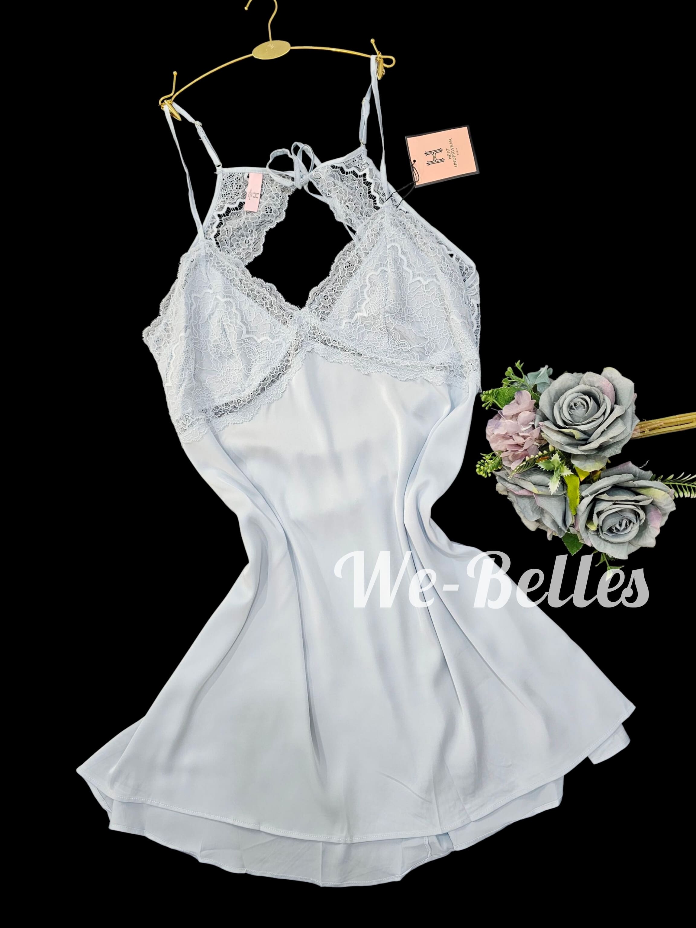 Nuisette en Satin NNS28  BLEU