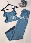 Pyjama Pantalon PE02  BLEU VERT